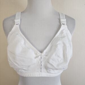 Bali Double Support Cotton Wirefree Full Figure Bra 3036 White 40C